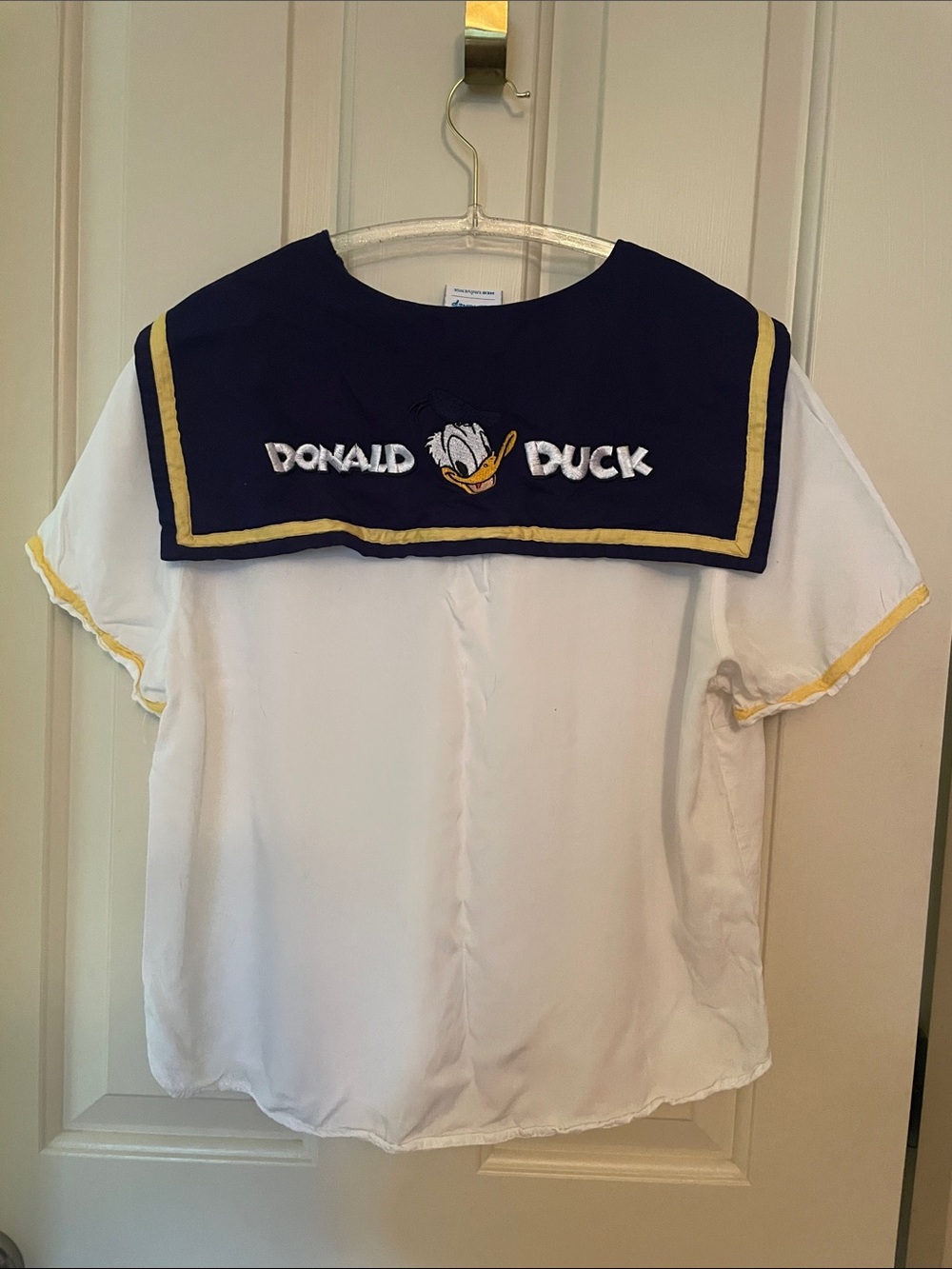 Disney White Sailor Top with Navy Collar and Red Tie - Picture 2 of 6